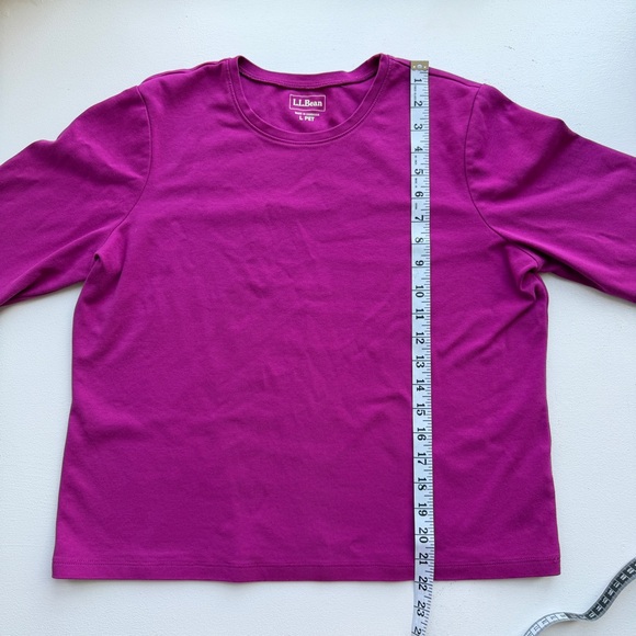 LL Bean 100% Cotton Women’s Long Sleeve Magenta Shirt - Picture 6 of 7